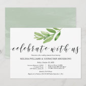Invitation Repas et dîner Mariage rustique verdoyant (Devant / Derrière)