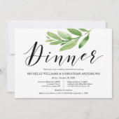 Invitation Repas et dîner Mariage rustique verdoyant (Devant)