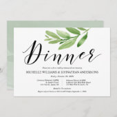 Invitation Repas et dîner Mariage rustique verdoyant (Devant / Derrière)