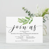 Invitation Repas et dîner Mariage rustique verdoyant (Debout devant)