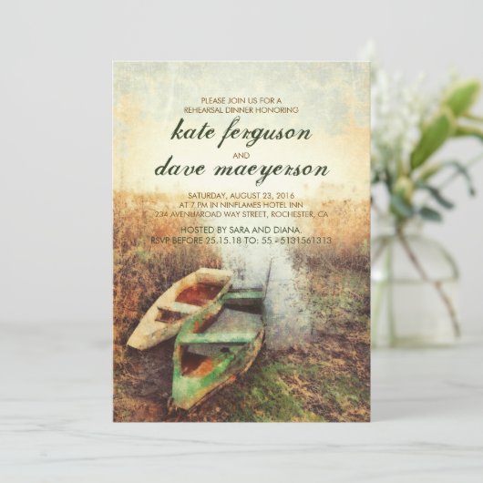 Invitation Repas Rustic Canoe (Debout devant)