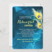 Invitation Repas Rustique Mariage Peacock (Devant)
