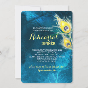 Invitation Repas Rustique Mariage Peacock