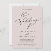 Invitation Repère de lavage Bleu rose QR Code Mariage arrière (Devant)