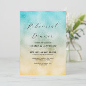 Invitation Répétition Aqua et Gold Ombre Foil (Debout devant)