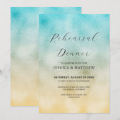 Invitation Répétition Aqua et Gold Ombre Foil (Devant / Derrière)