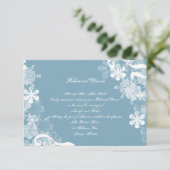 Invitation Répétition blanche bleue de mariage de flocon de (Debout devant)