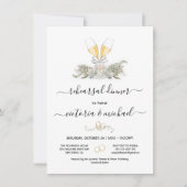 Invitation Répétition Champagne Dîner d'aquarelle fleurie (Devant)