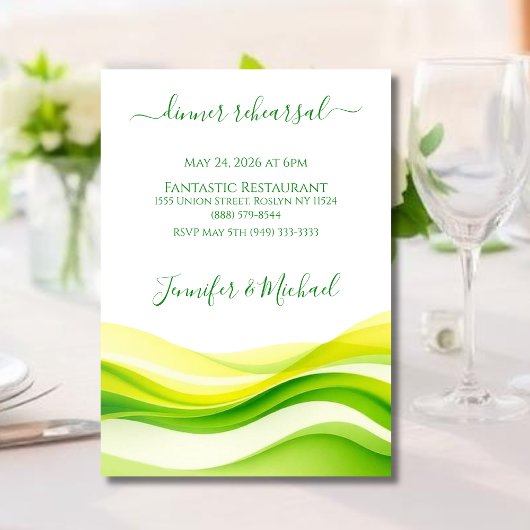 Invitation Répétition de dîner Citron Vert et Jaune de l'Île