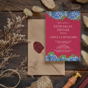 Invitation Répétition de dîner de mariage élégant Hydrangea M