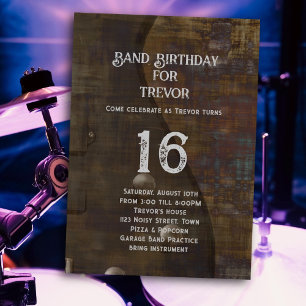 Invitation Répétition de groupe Anniversaire Joueur de guitar