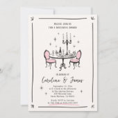 Invitation Répétition de la table de souper en blanc rose (Devant)