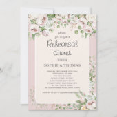 Invitation Répétition de l'aquarelle florale rose poussiéreus (Devant)