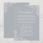 Invitation Répétition de mariage à la Fleur de Silver (Devant / Derrière)