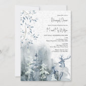 Invitation Répétition de mariage dans la forêt enneigée en hi (Devant)