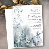 Invitation Répétition de mariage dans la forêt enneigée en hi
