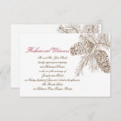 Invitation Répétition de mariage de nature de cône de pin (Devant / Derrière)