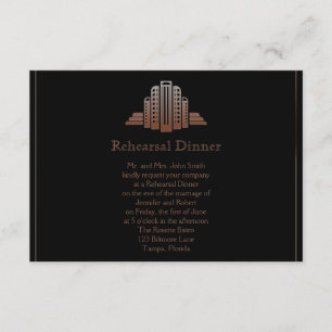 Invitation Répétition de mariage de tour d'art déco