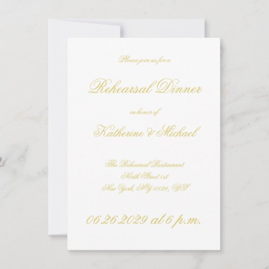Invitation Répétition de mariage Elegant Script Island Citrus (Devant)