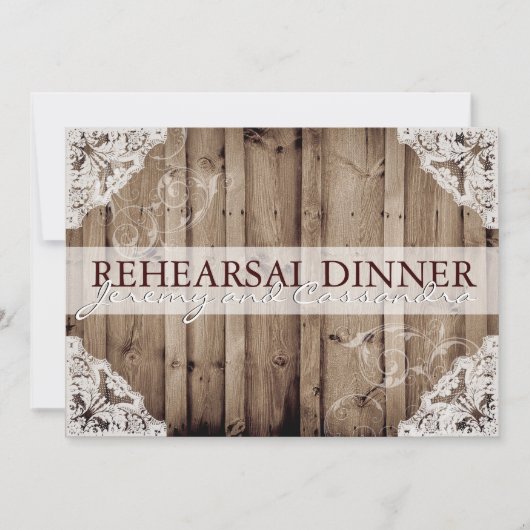 Invitation Répétition de mariage en dentelle blanche antique (Devant)