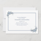 Invitation Répétition de mariage florale bleu poussiéreux mod (Devant)