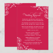 Invitation Répétition de mariage Fuchsia Flourish (Devant / Derrière)
