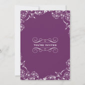 Invitation Répétition de mariage Plum Flourish (Dos)