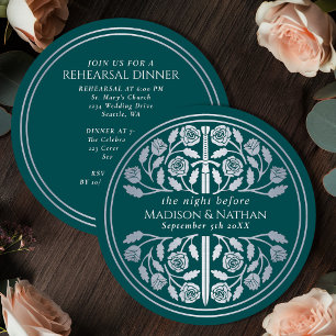 Invitation Répétition de mariage royal avec épée argent sarce