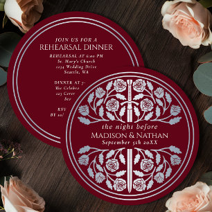 Invitation Répétition de mariage royal avec épée argentée rou