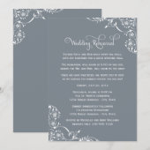 Invitation Répétition de mariage Slate Flourish (Devant / Derrière)