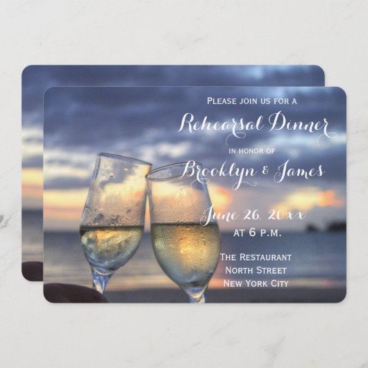 Invitation Répétition de mariage sur la plage (Devant / Derrière)