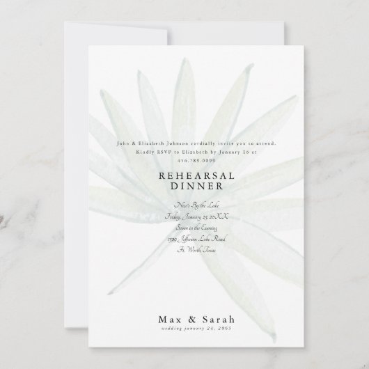 Invitation Répétition de mariage tropical atténué (Devant)