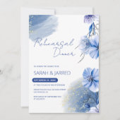Invitation Répétition des Fleurs Bleues Aquarelles (Devant)