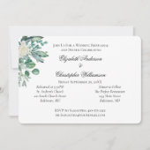 Invitation Répétition des Mariages botaniques de Rose blanche (Devant)