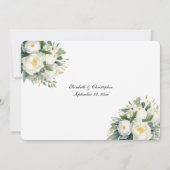 Invitation Répétition des Mariages botaniques de Rose blanche (Dos)