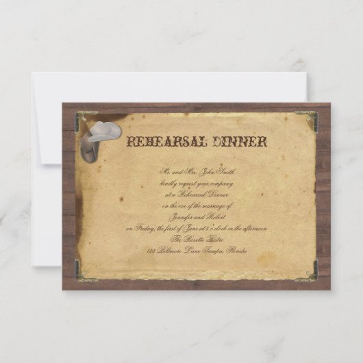 Invitation Répétition des Mariages Casquettes rustiques (Devant)