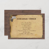 Invitation Répétition des Mariages Casquettes rustiques (Devant / Derrière)