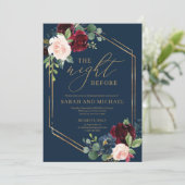 Invitation Répétition des mariages de la marine à fleurs rose (Debout devant)