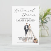 Invitation Répétition des nouveaux mariés à l'aquarelle (Debout devant)