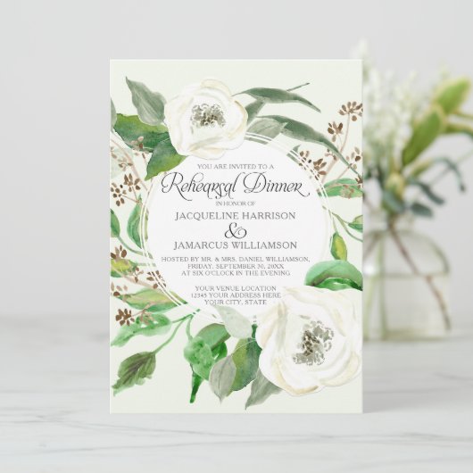 Invitation Répétition Dinnwe BOHO Eucalyptus Semence Feuille  (Debout devant)