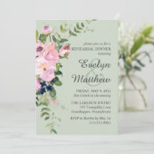 Invitation Répétition du bouquet floral rose pâle (Debout devant)