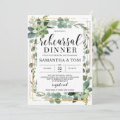 Invitation Répétition du cadre doré fleuri succulent vert (Debout devant)
