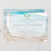 Invitation Répétition du diner de mariage | Plage moderne de  (Devant / Derrière)