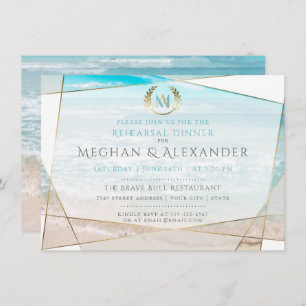 Invitation Répétition du diner de mariage Plage moderne de