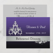 Invitation Répétition du lustre noir, blanc, violet (Devant / Derrière)