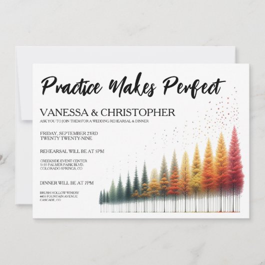 Invitation Répétition du Mariage d'automne (Devant)