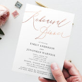 Invitation Répétition du Mariage de calligraphie or Rose mode