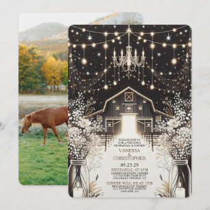 Invitation Répétition du Mariage d'élégance rustique