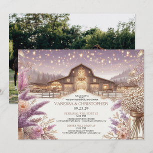 Invitation Répétition du Mariage d'élégance rustique