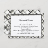 Invitation Répétition du Mariage plaqué noir et blanc (Devant / Derrière)